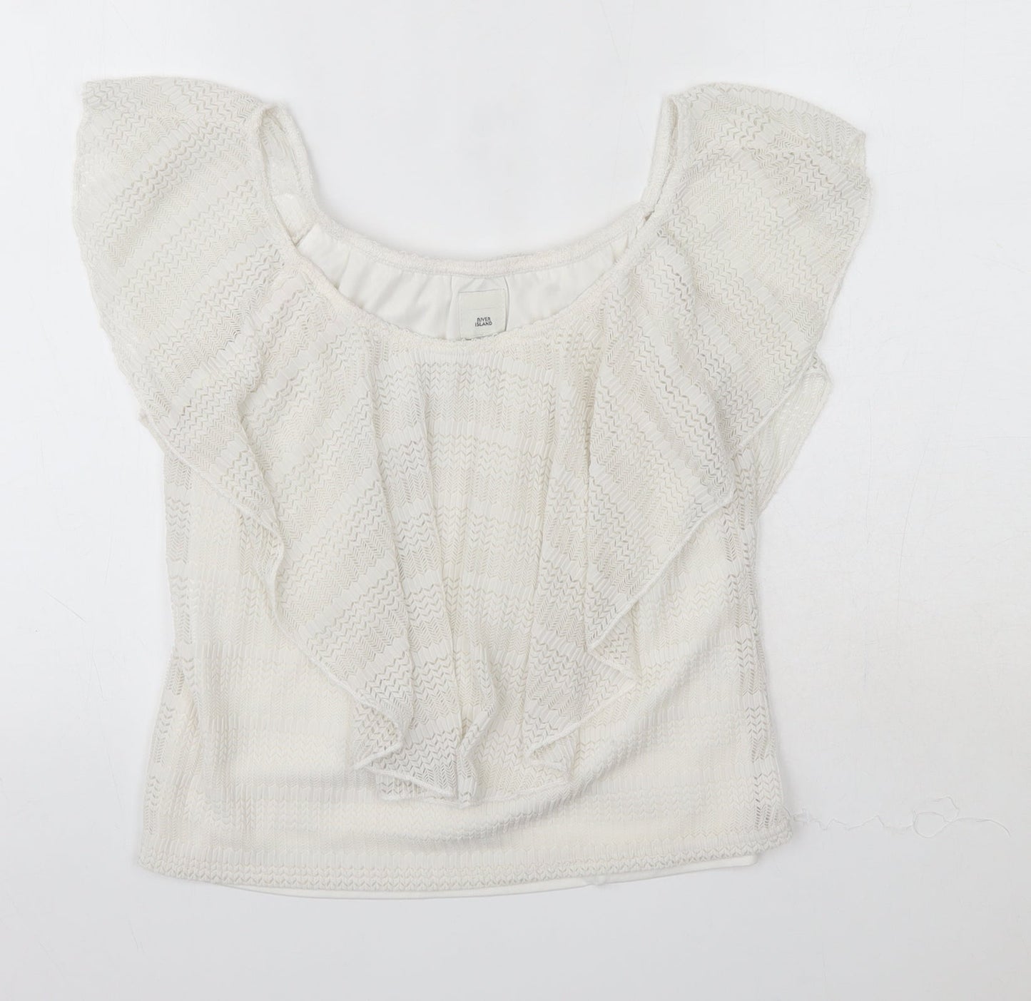 Womens UK Size 10 River Island White Basic Blouse