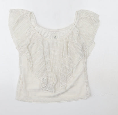 Womens UK Size 10 River Island White Basic Blouse