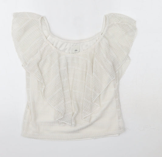 Womens UK Size 10 River Island White Basic Blouse