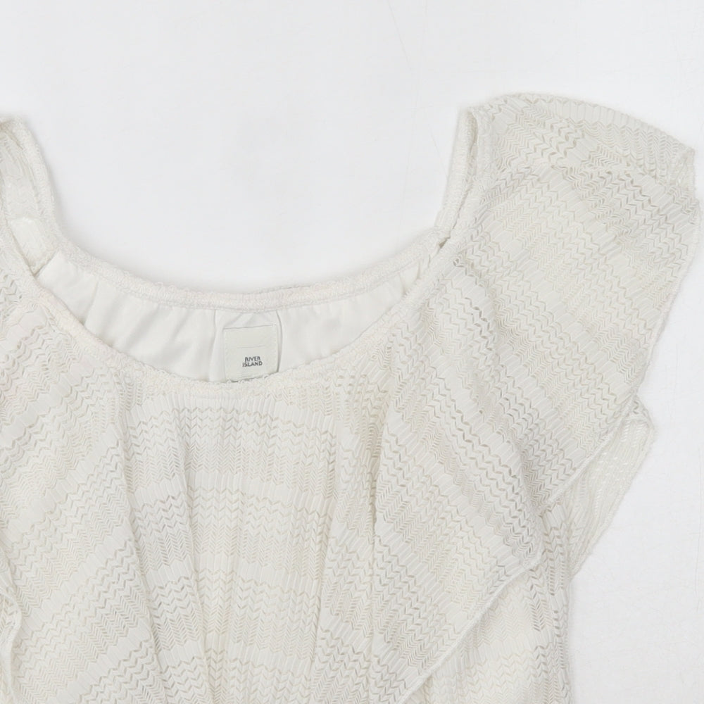 Womens UK Size 10 River Island White Basic Blouse
