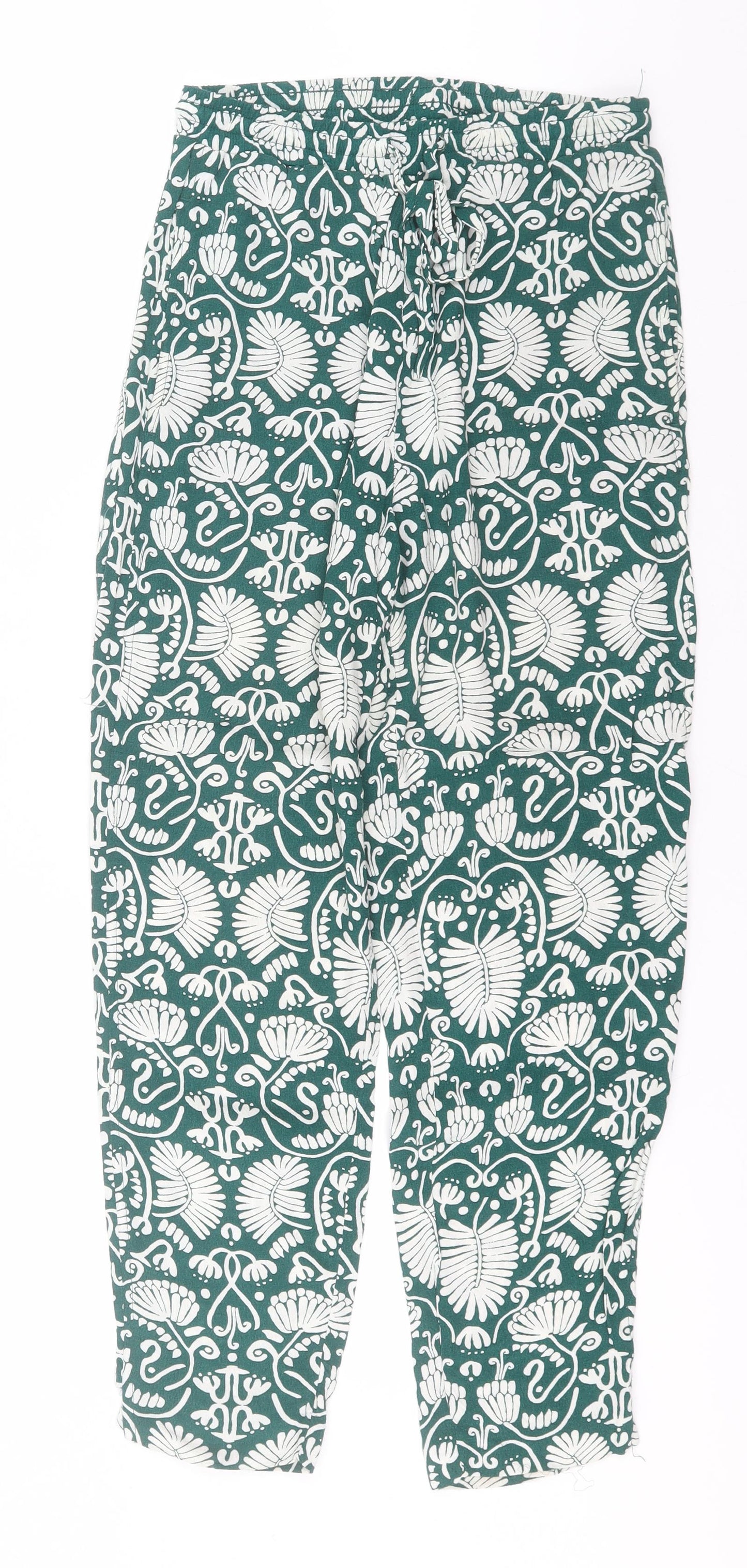 Womens UK Size 4 H&M Regular Fit  Green Trousers