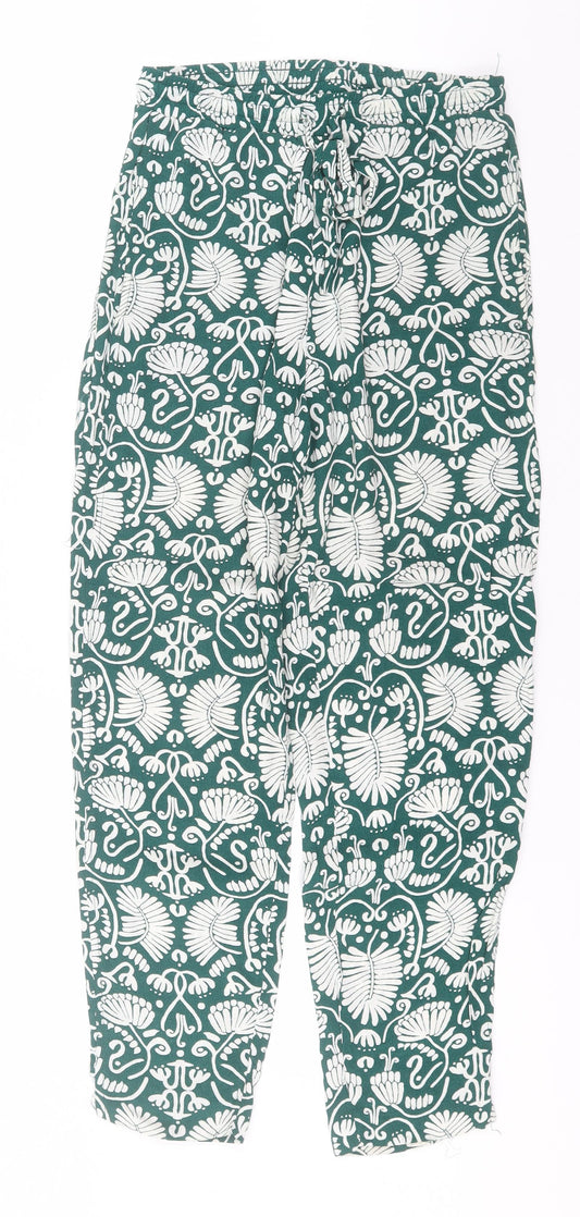 Womens UK Size 4 H&M Regular Fit  Green Trousers