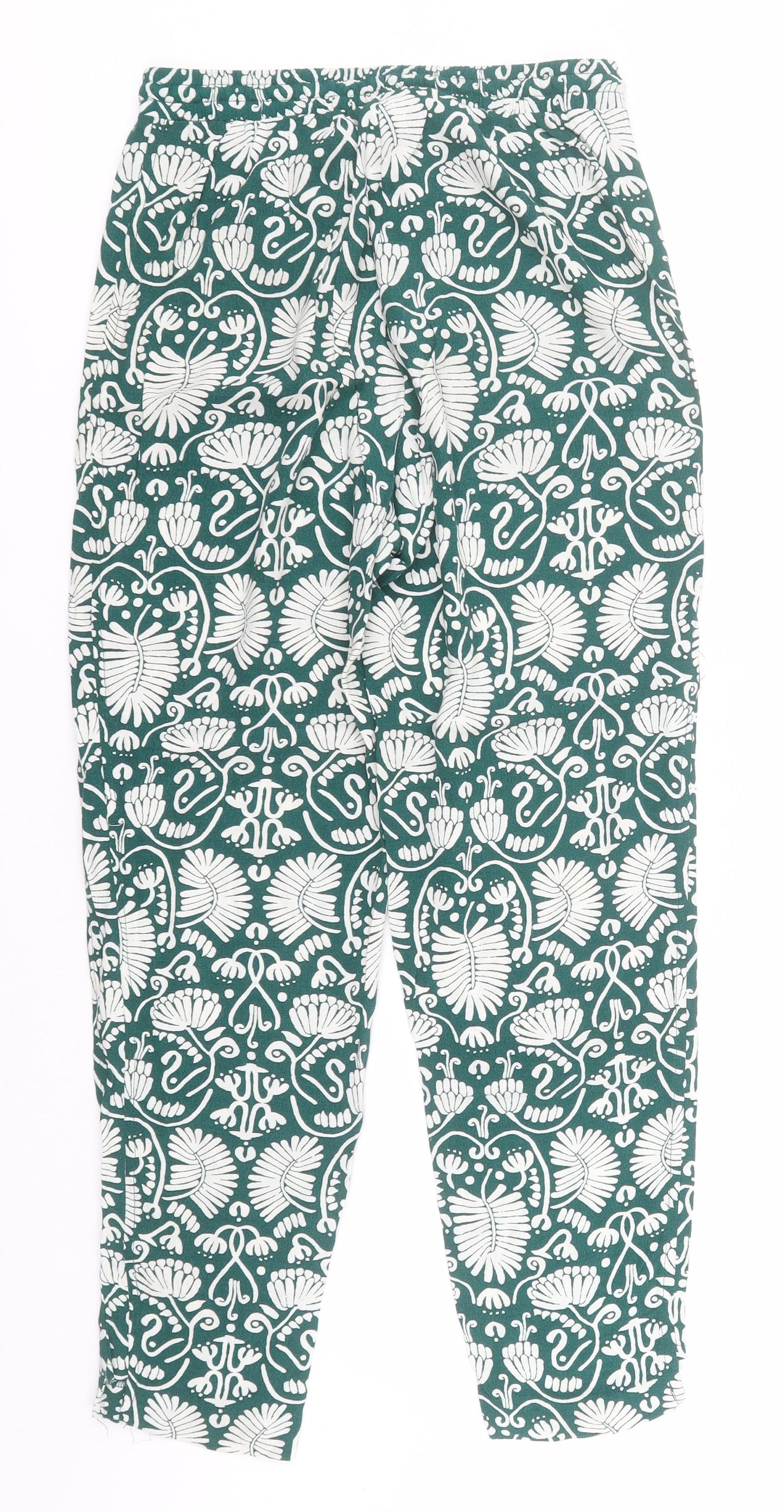 Womens UK Size 4 H&M Regular Fit  Green Trousers