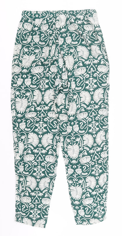 Womens UK Size 4 H&M Regular Fit  Green Trousers