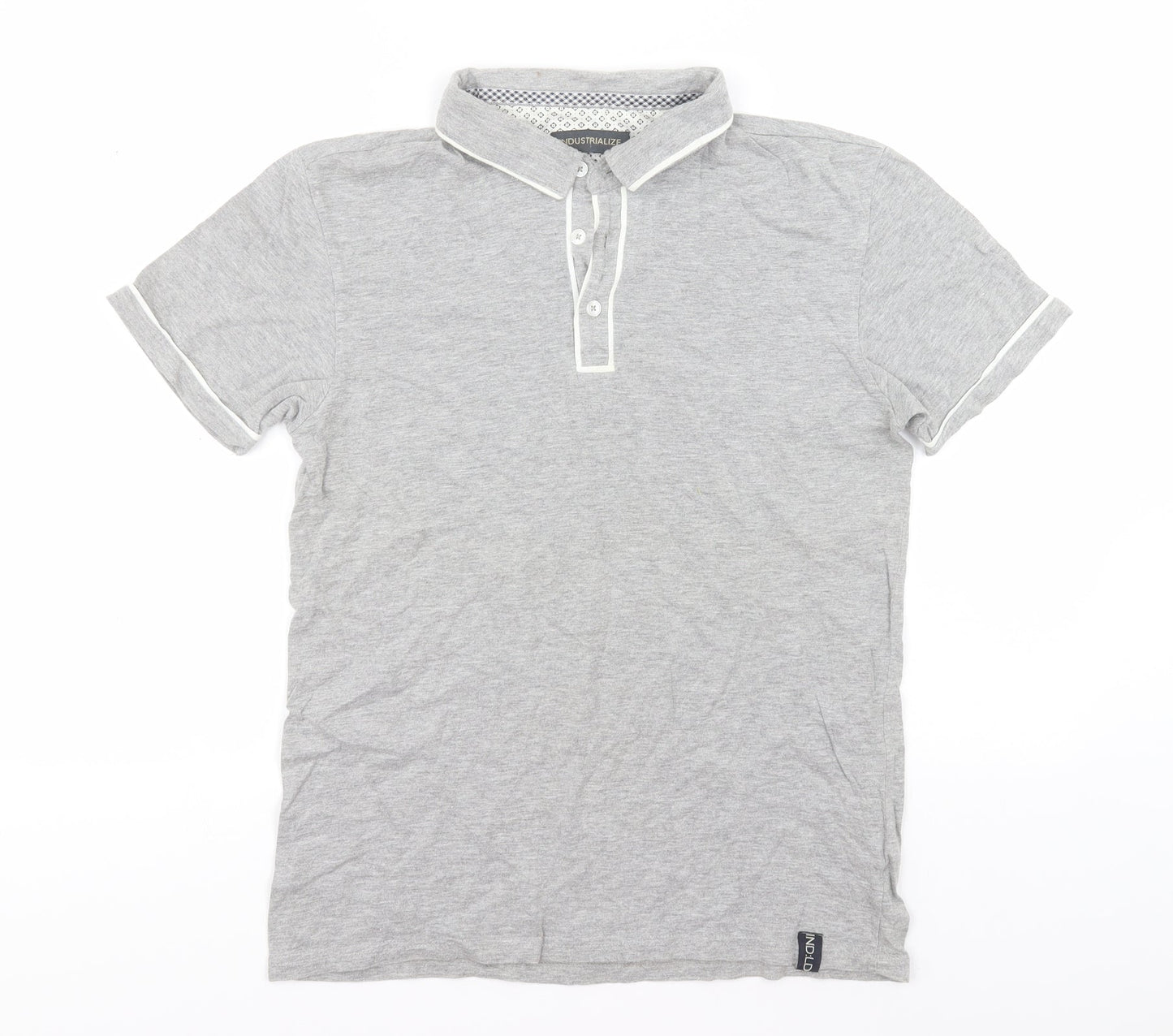 Industrialize Mens Grey  Cotton  Polo Size S Collared