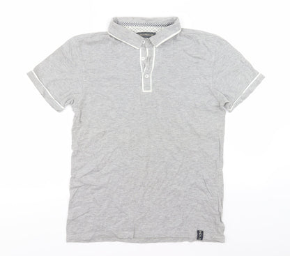 Industrialize Mens Grey  Cotton  Polo Size S Collared