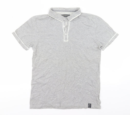 Industrialize Mens Grey  Cotton  Polo Size S Collared
