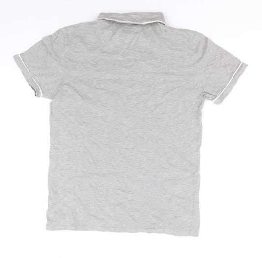 Industrialize Mens Grey  Cotton  Polo Size S Collared