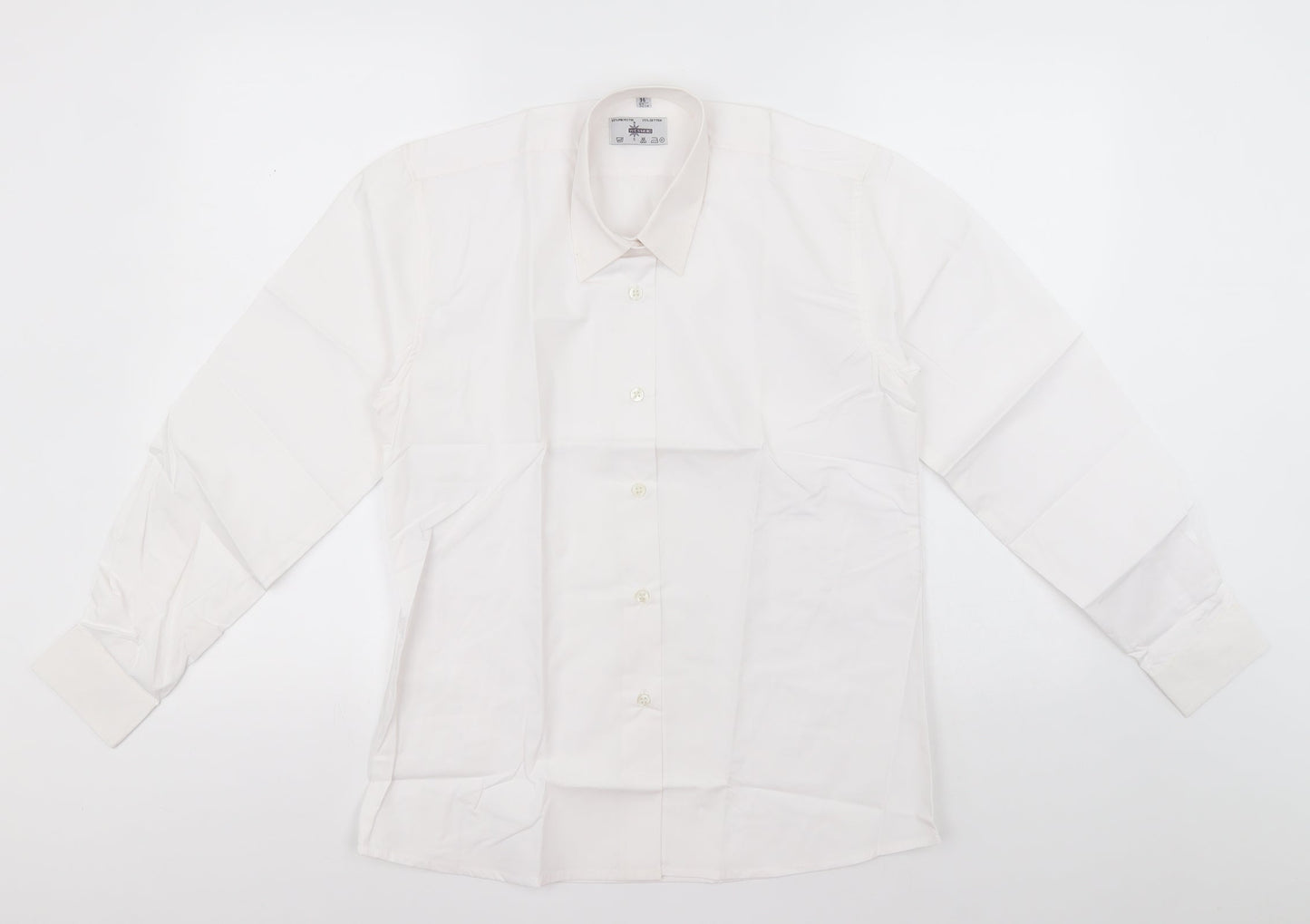 westex Mens White  Polyester  Button-Up  Collared