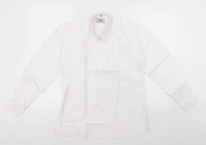westex Mens White  Polyester  Button-Up  Collared