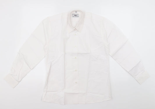 westex Mens White  Polyester  Button-Up  Collared