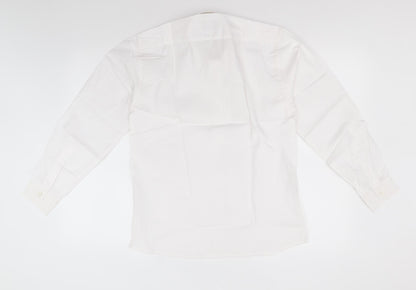 westex Mens White  Polyester  Button-Up  Collared