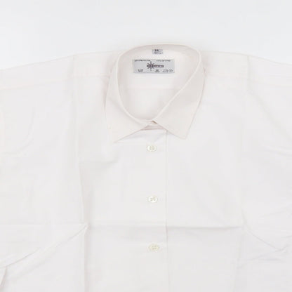 westex Mens White  Polyester  Button-Up  Collared