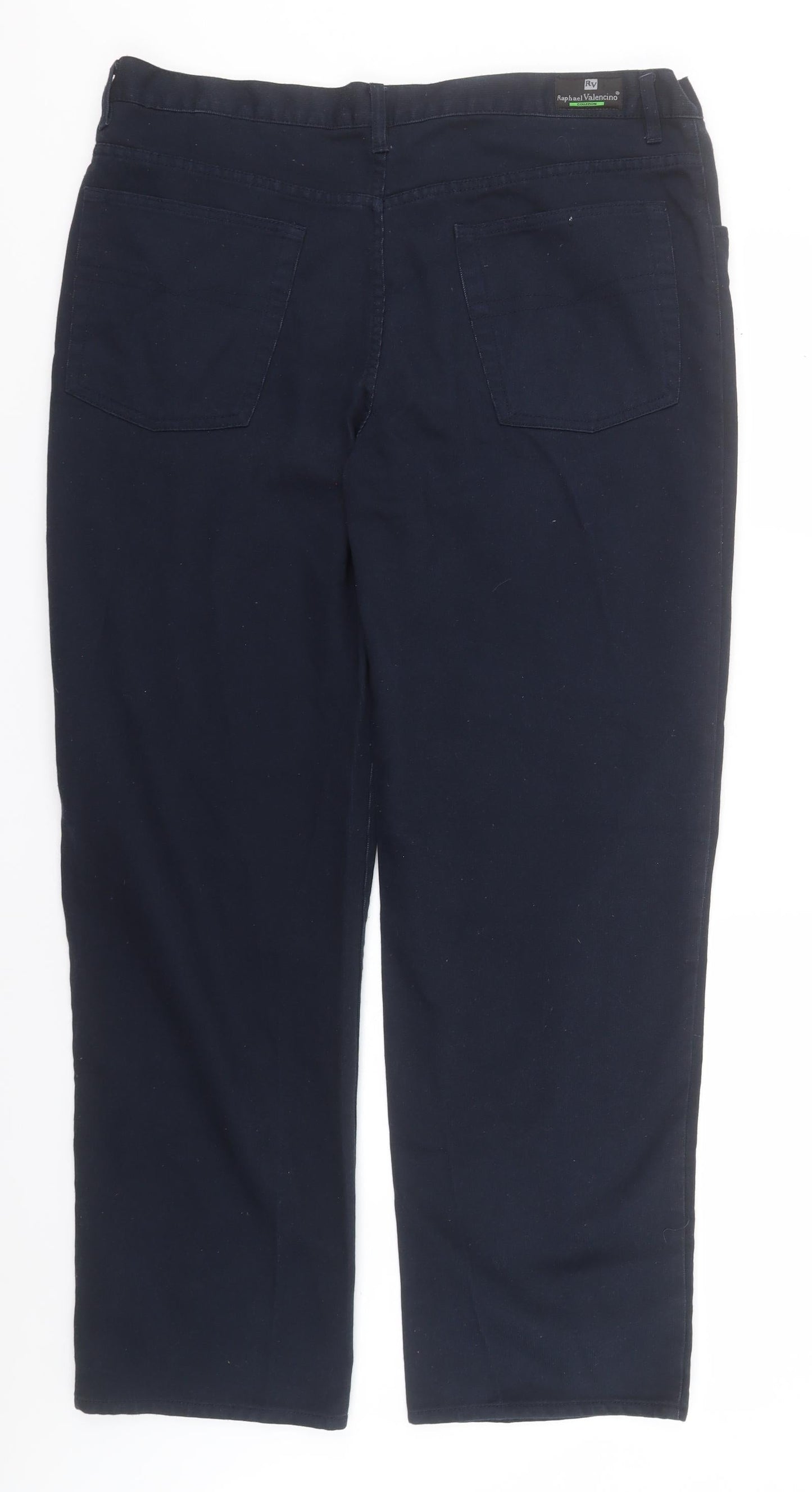 Raphael Valencino Womens Blue  Cotton Trousers  Size 40 in L33 in Regular