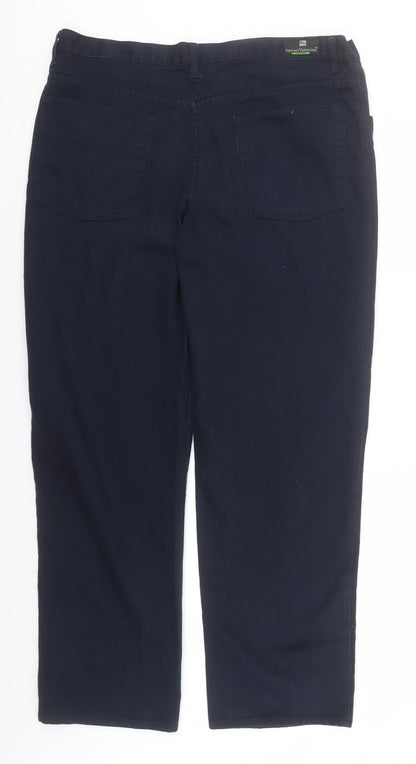 Raphael Valencino Womens Blue  Cotton Trousers  Size 40 in L33 in Regular