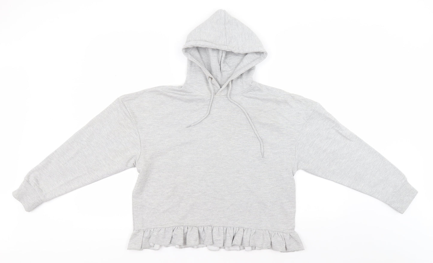 Boohoo Womens Grey  Cotton Pullover Hoodie Size 10