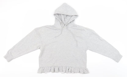 Boohoo Womens Grey  Cotton Pullover Hoodie Size 10