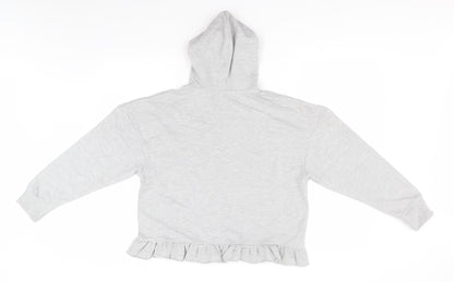 Boohoo Womens Grey  Cotton Pullover Hoodie Size 10
