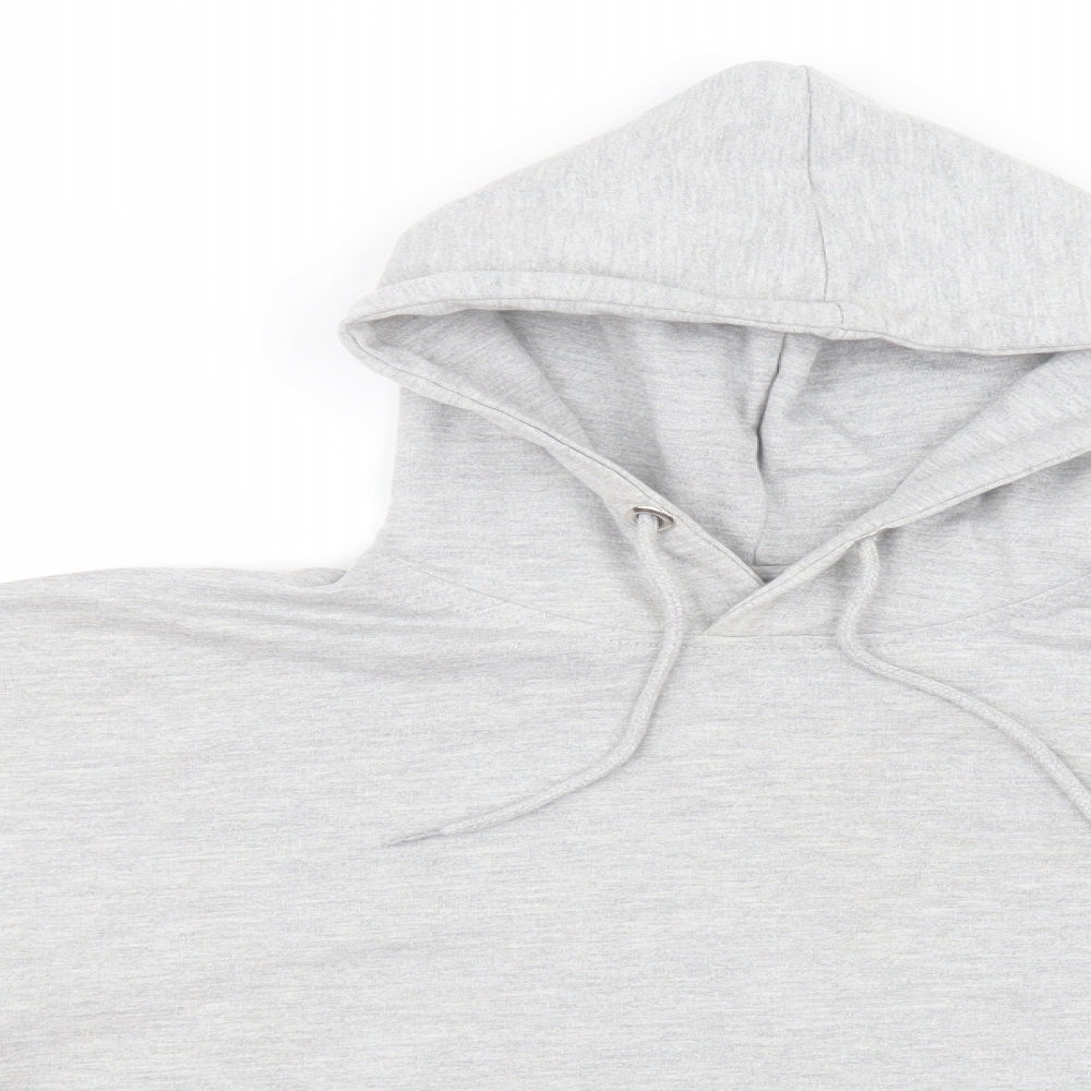Boohoo Womens Grey  Cotton Pullover Hoodie Size 10