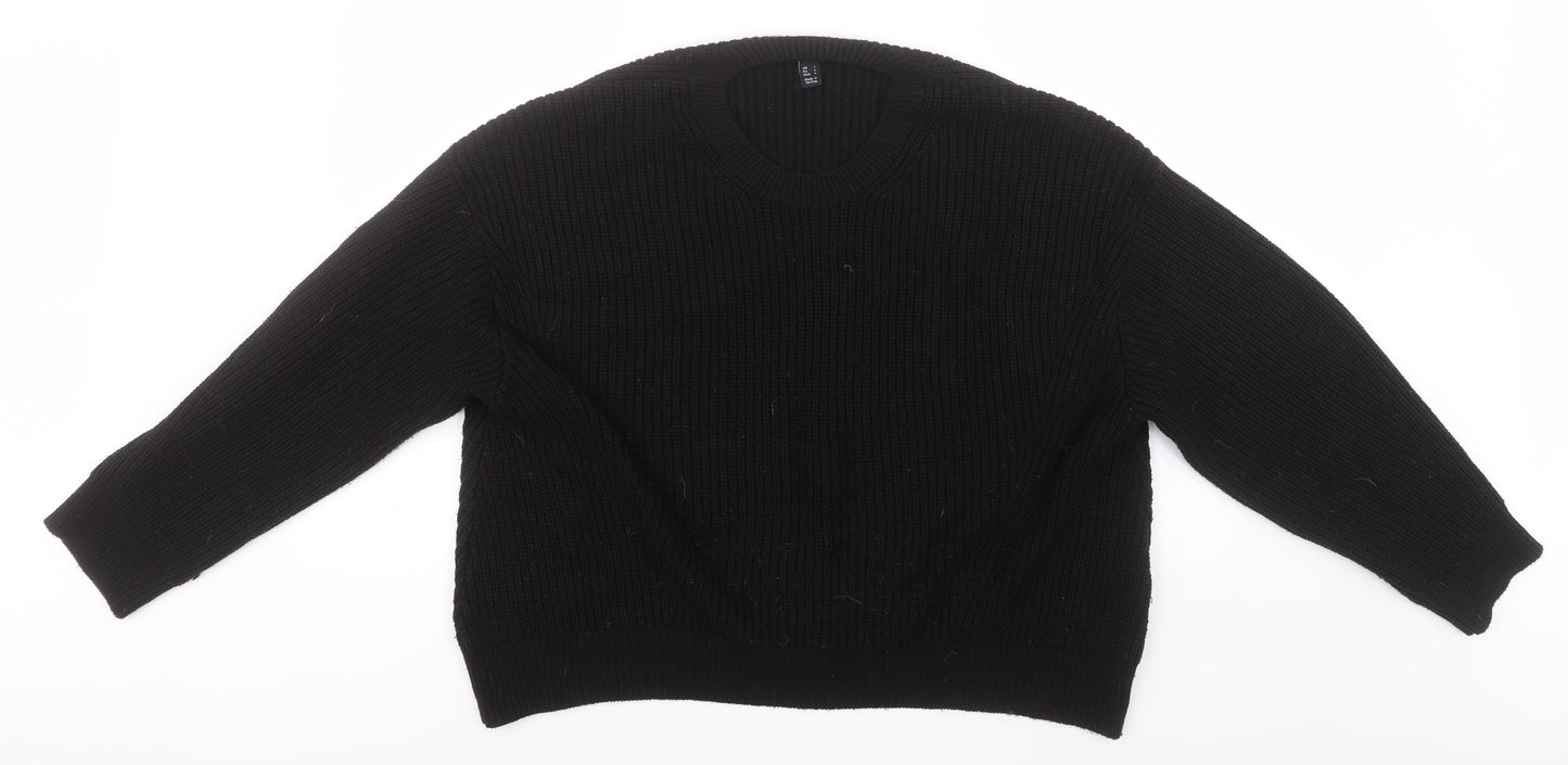 Womens UK Size L New Look Black Pullover Jumper