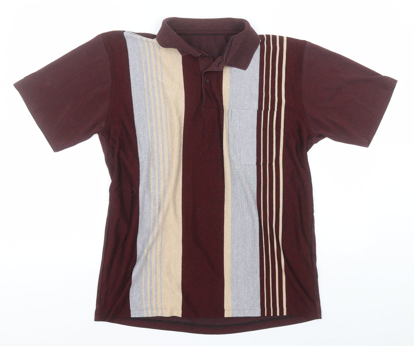 Preworn Mens Black Striped Cotton  Polo  Collared