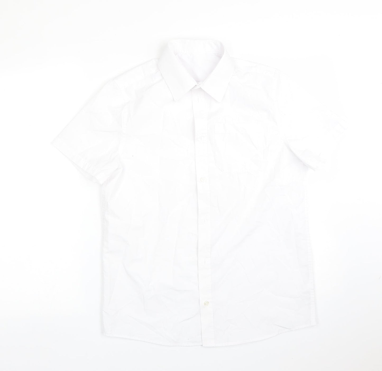 F&F Boys White  Polyester Basic Button-Up Size 13-14 Years Collared