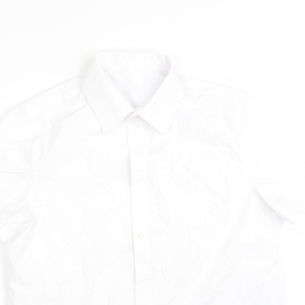 F&F Boys White  Polyester Basic Button-Up Size 13-14 Years Collared