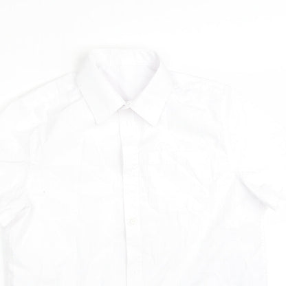 F&F Boys White  Polyester Basic Button-Up Size 13-14 Years Collared