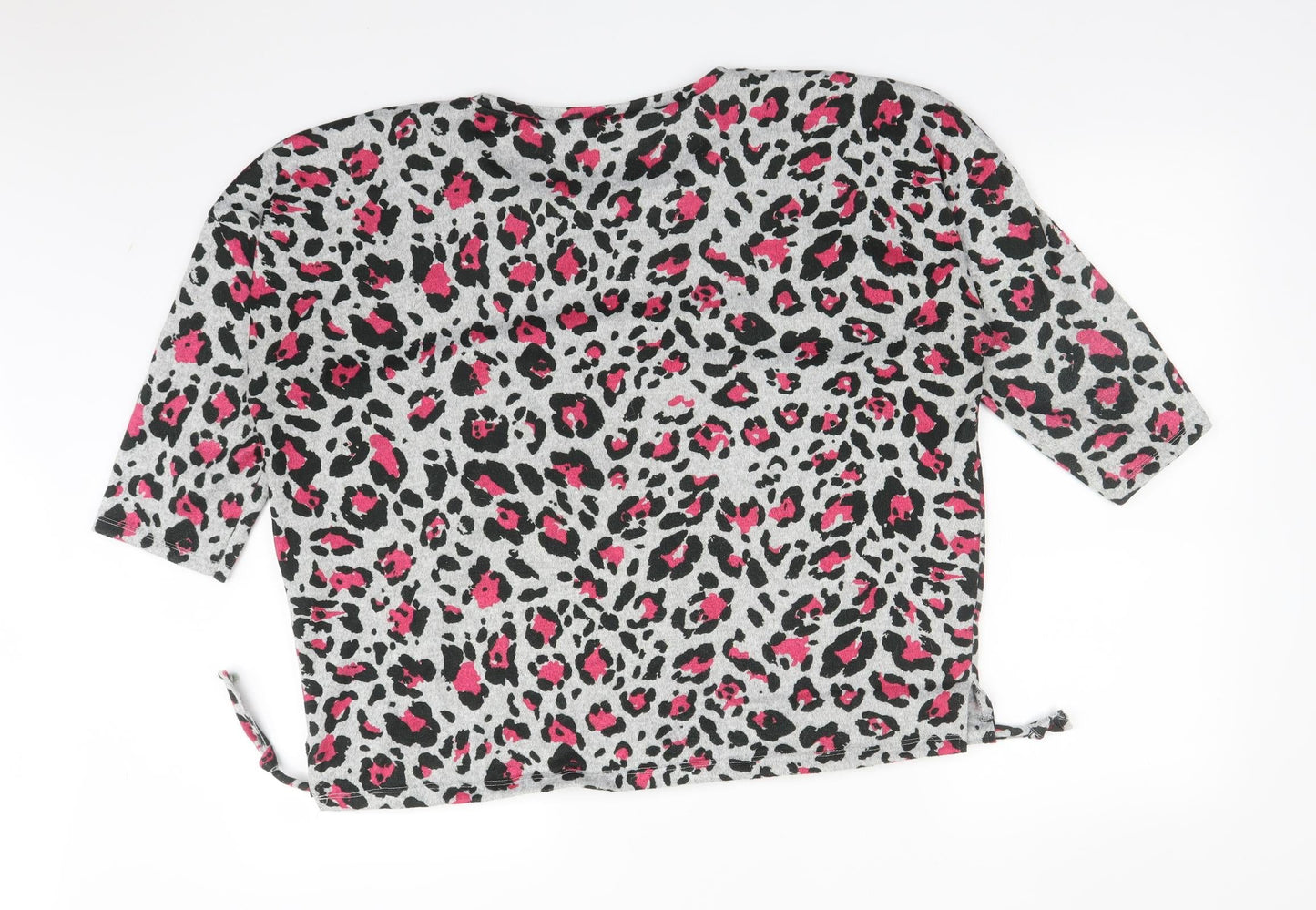 Papaya Womens Multicoloured Animal Print Polyester Basic T-Shirt Size 14 Round Neck