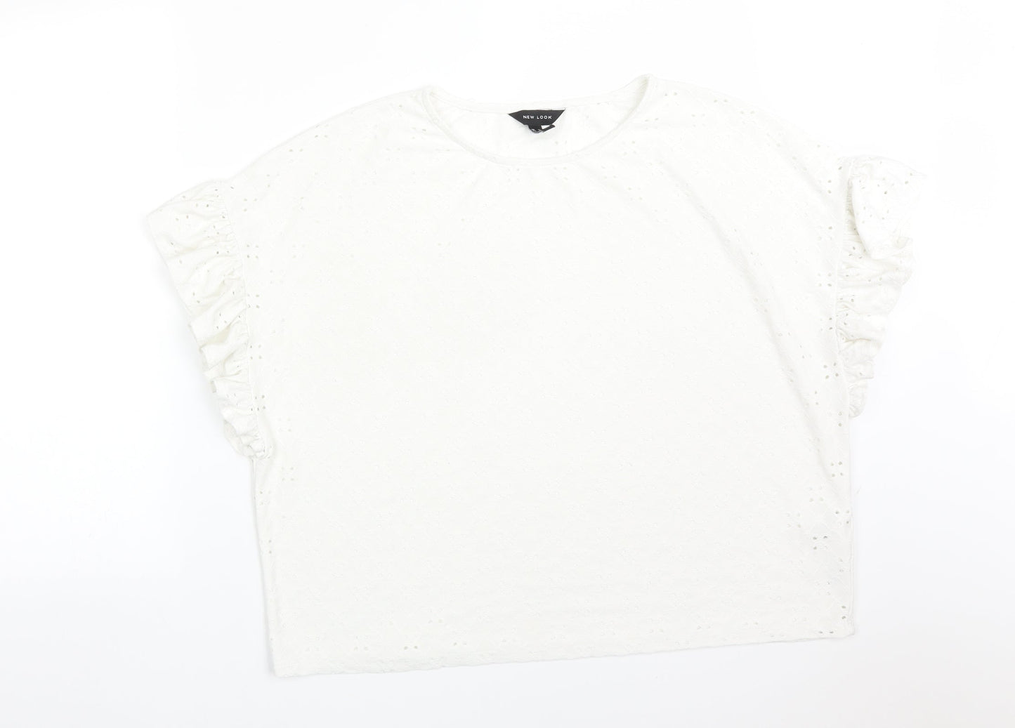 Womens UK Size 14 New Look White Basic T-Shirt