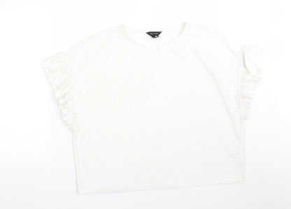 Womens UK Size 14 New Look White Basic T-Shirt