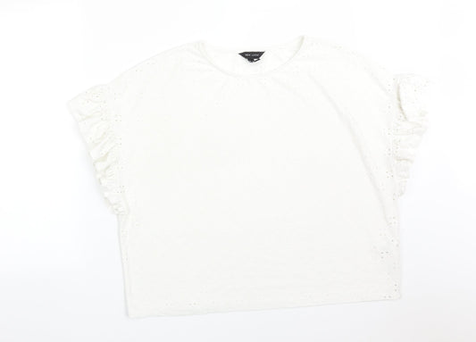 Womens UK Size 14 New Look White Basic T-Shirt