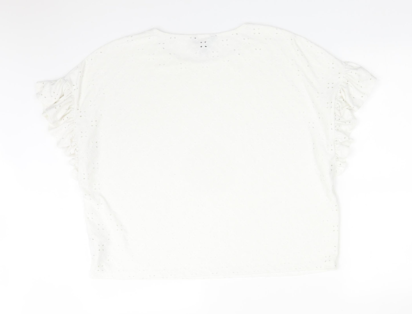 Womens UK Size 14 New Look White Basic T-Shirt