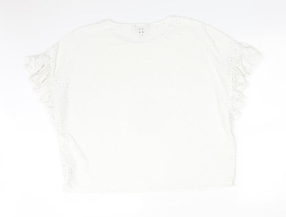 Womens UK Size 14 New Look White Basic T-Shirt