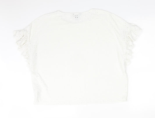 Womens UK Size 14 New Look White Basic T-Shirt