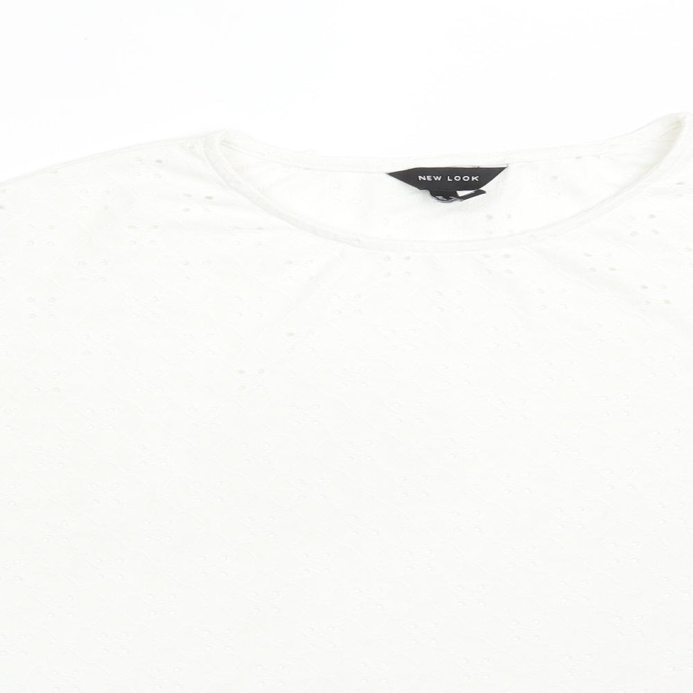 Womens UK Size 14 New Look White Basic T-Shirt