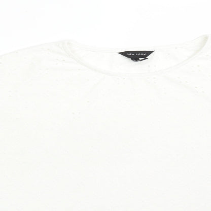 Womens UK Size 14 New Look White Basic T-Shirt