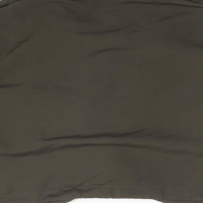 RISING Womens Green  Polyester Basic Button-Up Size S Collared