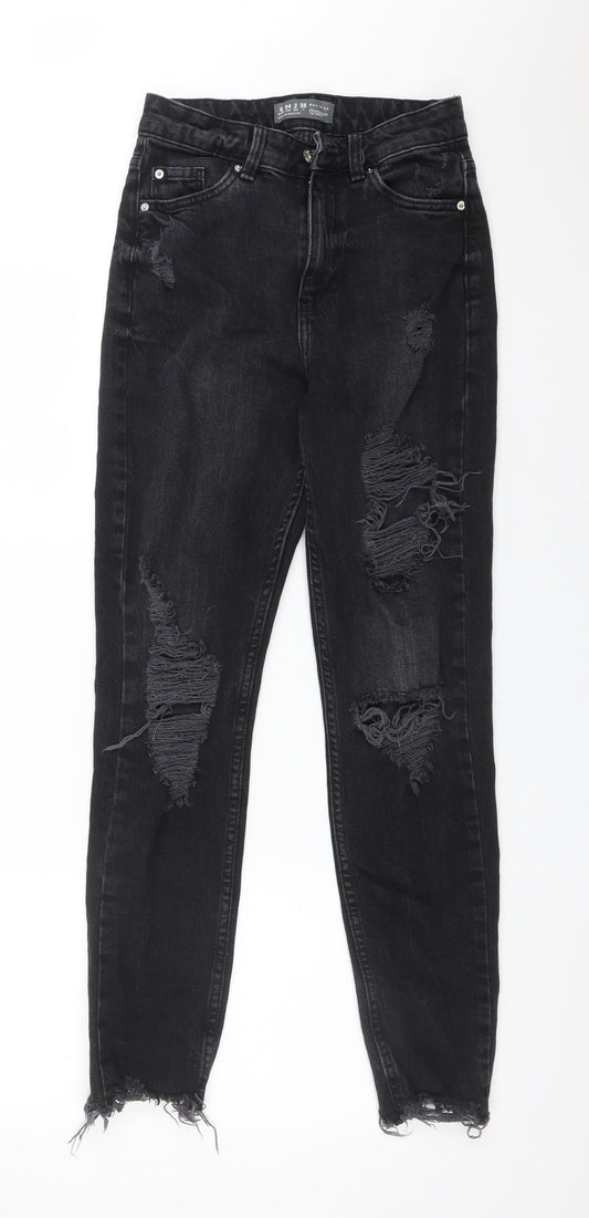 DENIM CO Womens Black  Cotton Straight Jeans Size 6 L27 in Regular