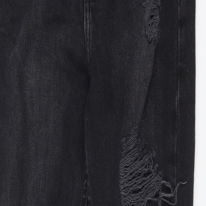 DENIM CO Womens Black  Cotton Straight Jeans Size 6 L27 in Regular
