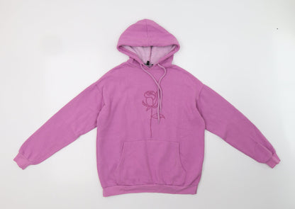 Boohoo Womens Purple  Cotton Pullover Hoodie Size 8   - Rose