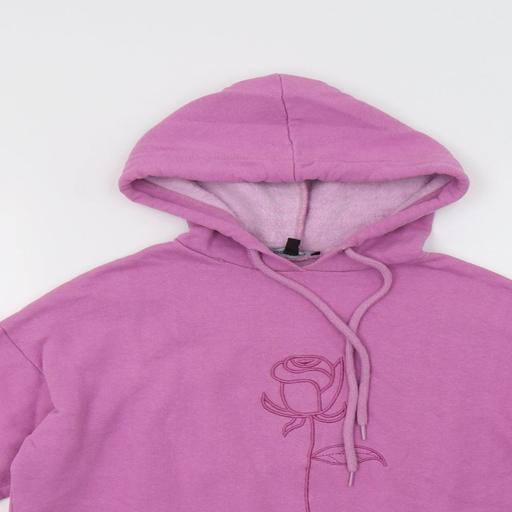 Boohoo Womens Purple  Cotton Pullover Hoodie Size 8   - Rose