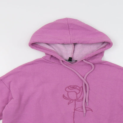 Boohoo Womens Purple  Cotton Pullover Hoodie Size 8   - Rose
