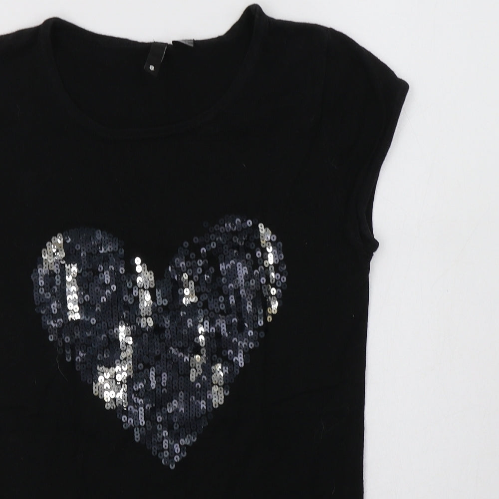 Womens UK Size 8 H&M Black Pullover Jumper