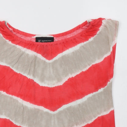 INC International Concepts Womens Pink Striped Viscose Basic Blouse Size S Round Neck