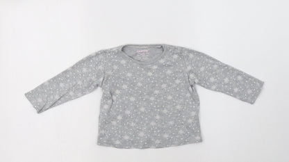 Lupilu Baby Grey Geometric Cotton Basic T-Shirt Size 12-18 Months Crew Neck  - Snowflake Print
