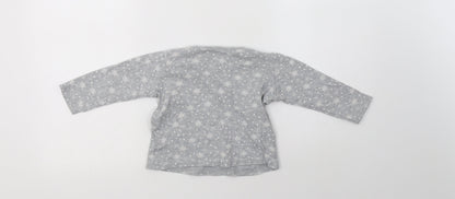 Lupilu Baby Grey Geometric Cotton Basic T-Shirt Size 12-18 Months Crew Neck  - Snowflake Print