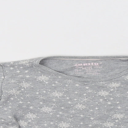 Lupilu Baby Grey Geometric Cotton Basic T-Shirt Size 12-18 Months Crew Neck  - Snowflake Print