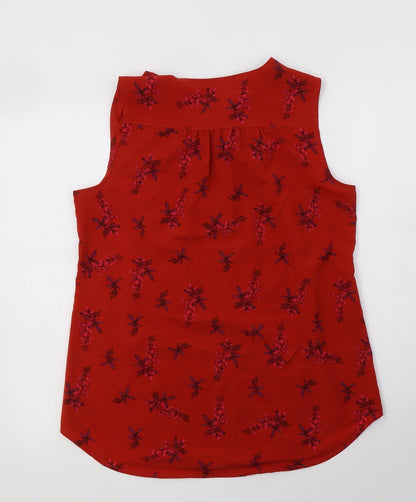 Womens UK Size S CAbi Red Basic Blouse
