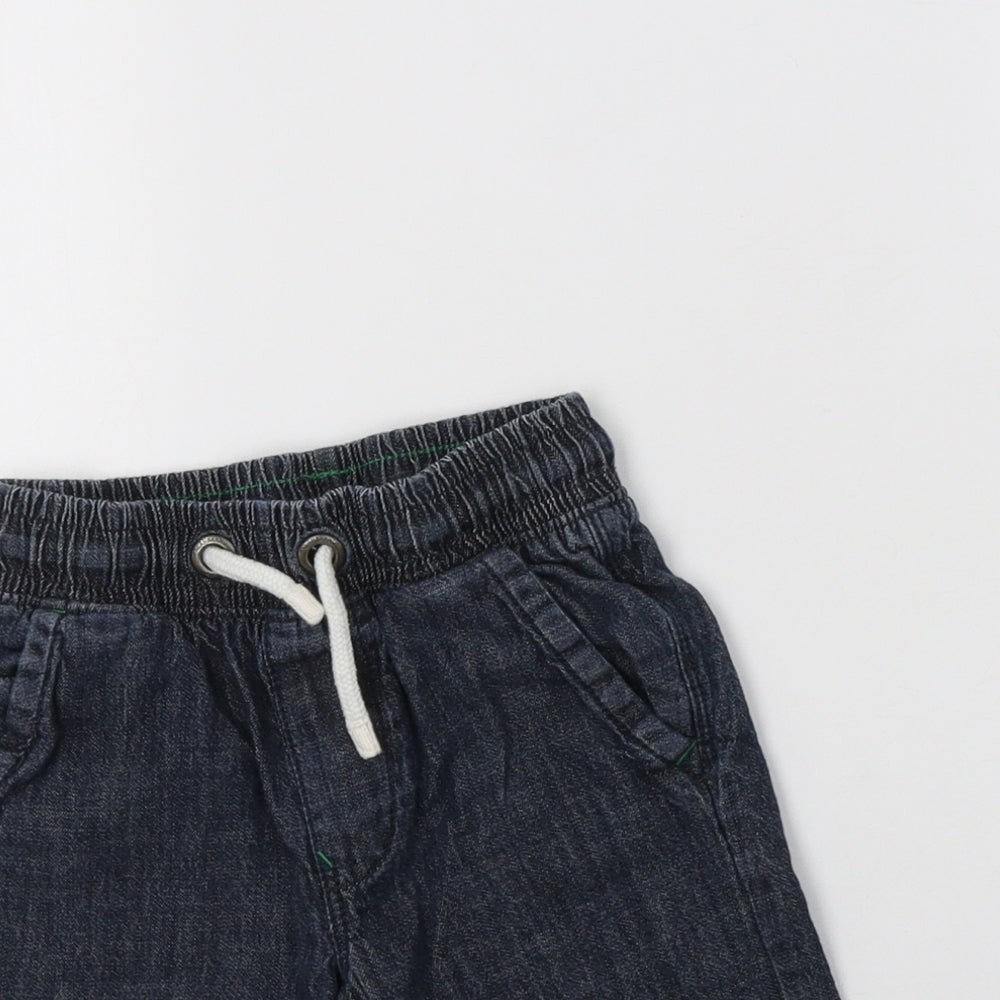 NEXT Boys Blue  Cotton Bermuda Shorts Size 5 Years  Regular Drawstring